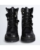 Boots en Cuir Pink noires