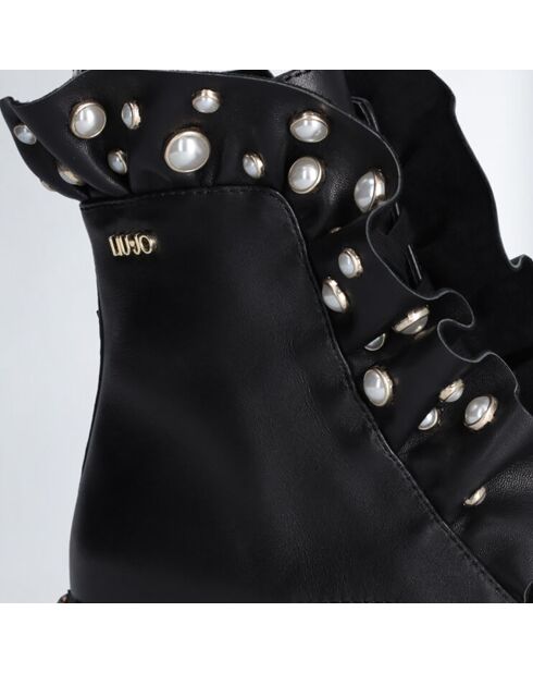 Boots en Cuir Pink noires