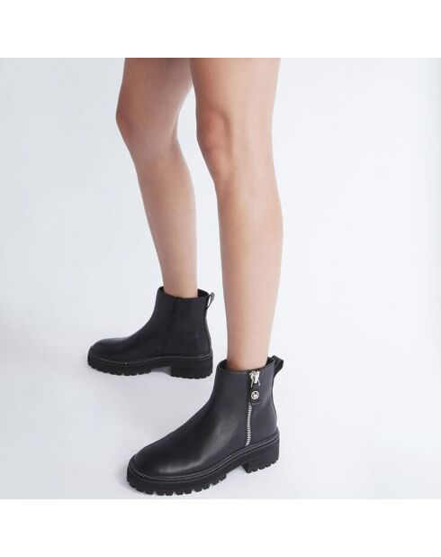 Boots en Cuir Pink noires
