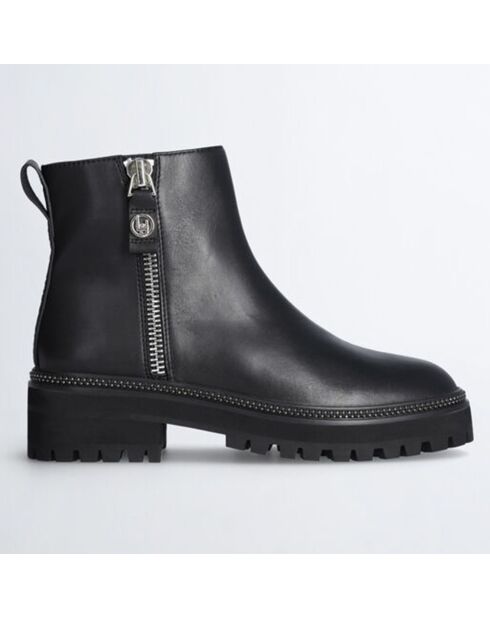 Boots en Cuir Pink noires