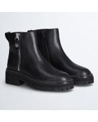 Boots en Cuir Pink noires