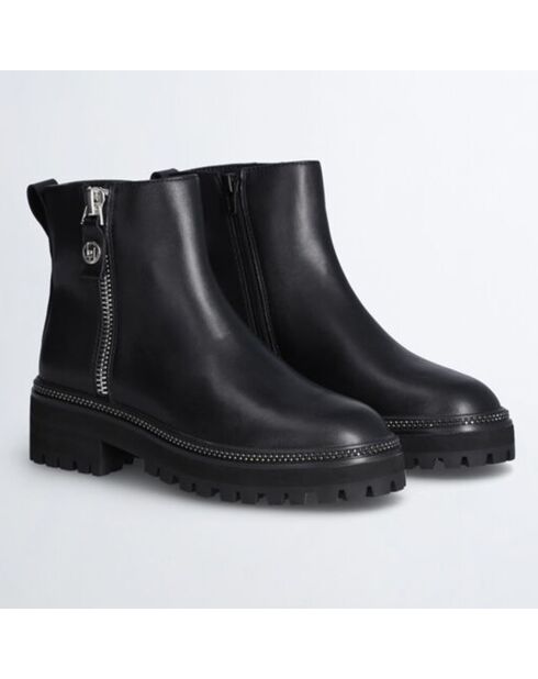 Boots en Cuir Pink noires