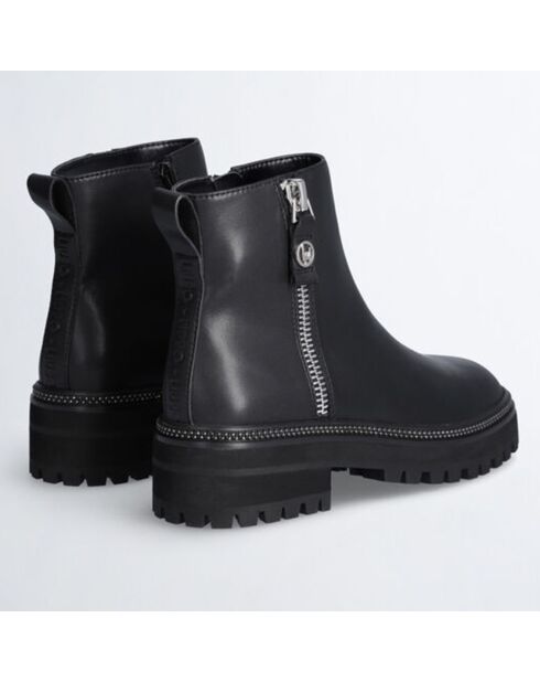 Boots en Cuir Pink noires
