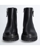 Boots en Cuir Pink noires