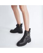 Boots en Cuir Pink noires