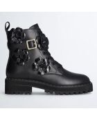 Boots en Cuir Pink noires