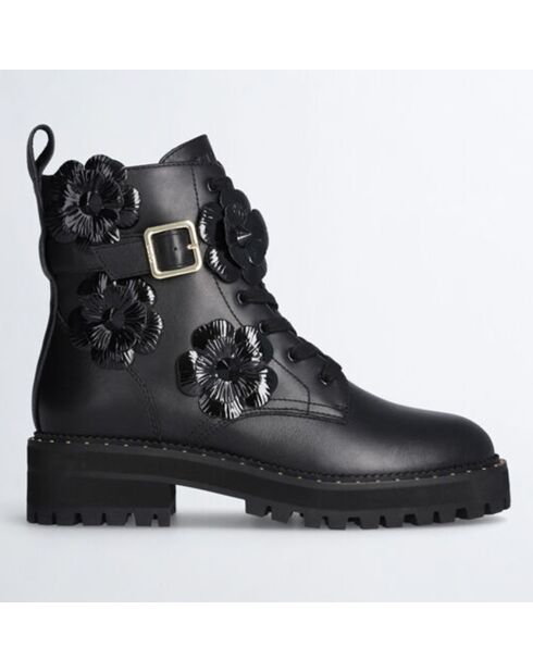 Boots en Cuir Pink noires