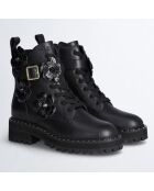 Boots en Cuir Pink noires