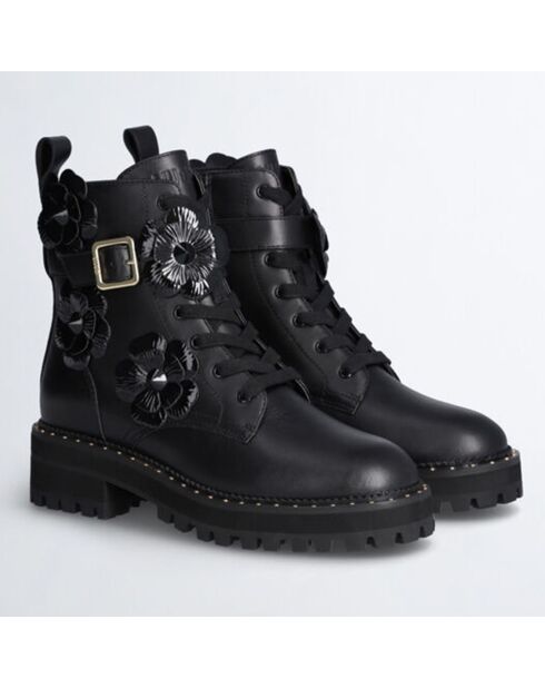 Boots en Cuir Pink noires