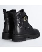 Boots en Cuir Pink noires
