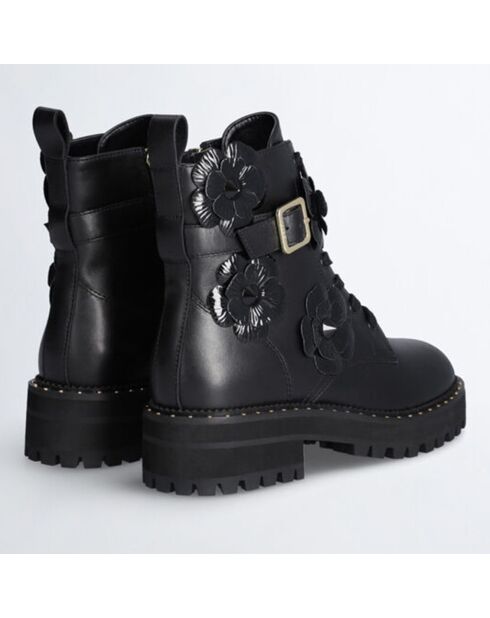 Boots en Cuir Pink noires