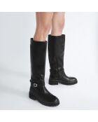 Bottes en Cuir Pink noires