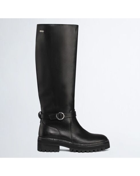 Bottes en Cuir Pink noires