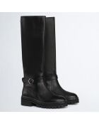 Bottes en Cuir Pink noires