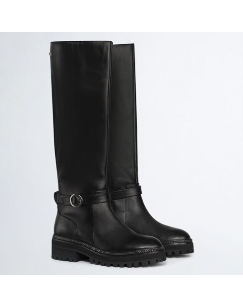 Bottes en Cuir Pink noires