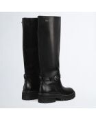 Bottes en Cuir Pink noires