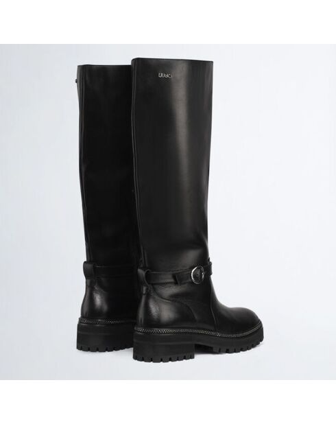 Bottes en Cuir Pink noires