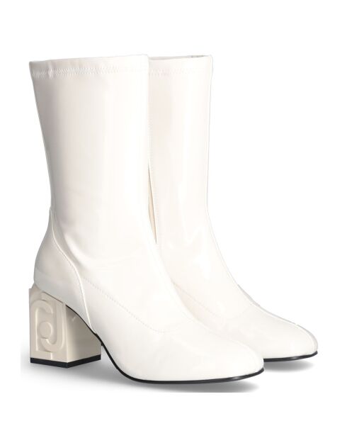 Bottines Sara ivoire - Talon 7 cm