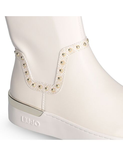 Boots Silvia blanc/beige
