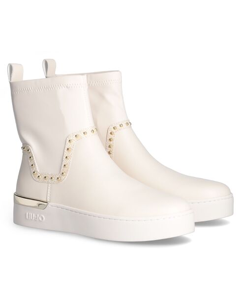 Boots Silvia blanc/beige