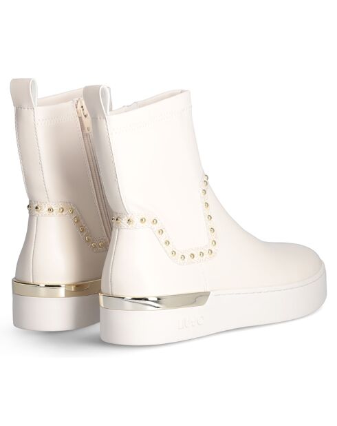 Boots Silvia blanc/beige