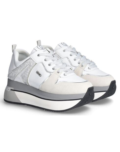 Sneakers en Cuir Margot blanc/gris