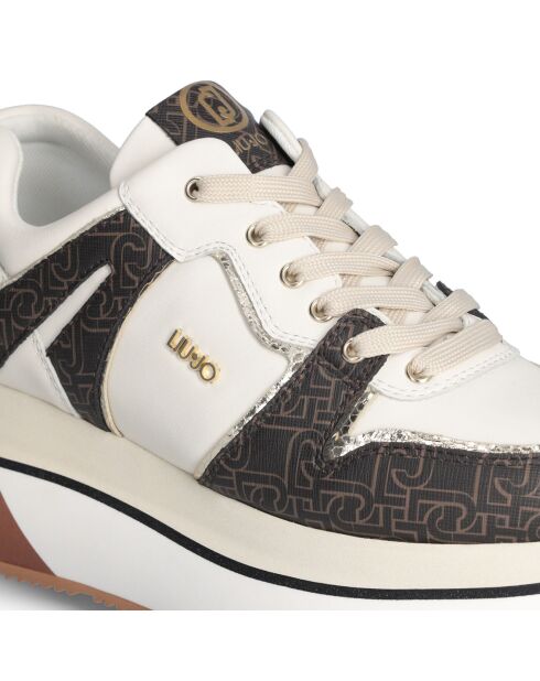 Sneakers en Cuir Margot blanc/marron