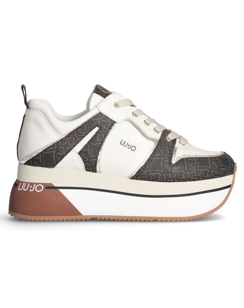 Sneakers en Cuir Margot blanc/marron