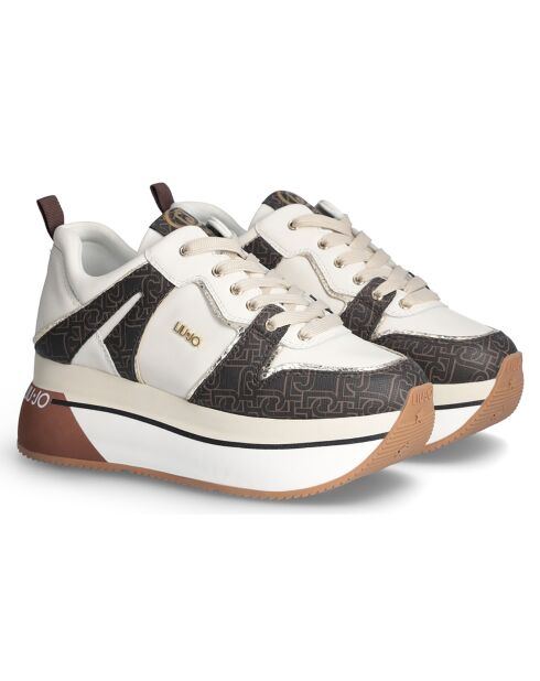 Sneakers en Cuir Margot blanc/marron