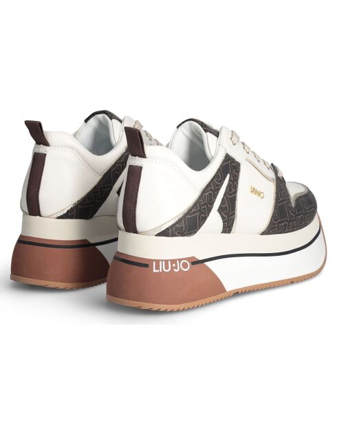 Sneakers en Cuir Margot blanc/marron