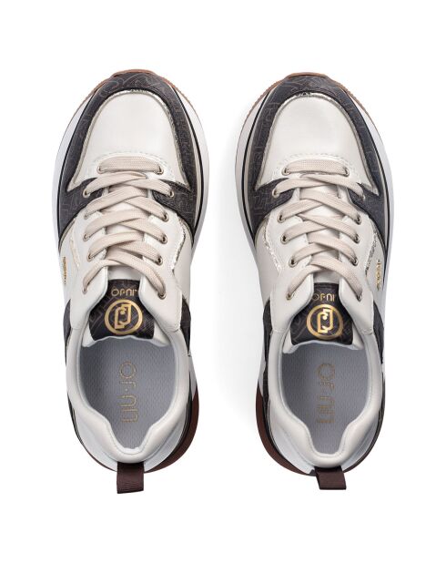 Sneakers en Cuir Margot blanc/marron