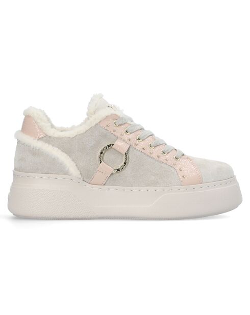 Sneakers en Cuir Tami beige/rose