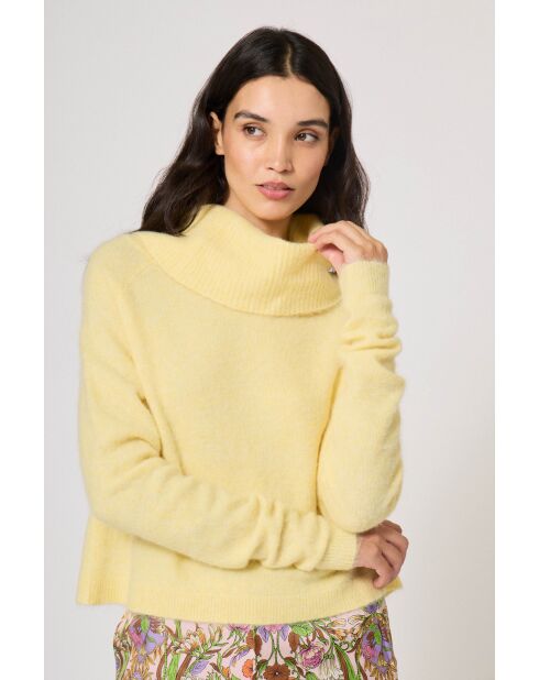 Pull en Alpaga & Laine mélangés Doudou jaune