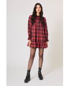 Robe Winter Baptême tartan rouge/noir