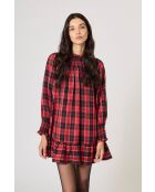 Robe Winter Baptême tartan rouge/noir