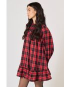 Robe Winter Baptême tartan rouge/noir