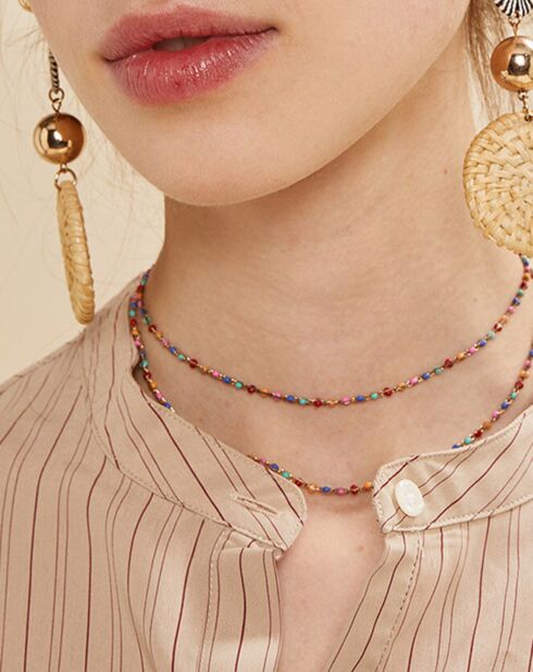 Beige gestreepte blouse Bastia