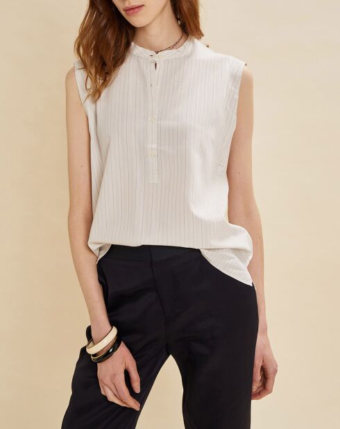 Gestreepte blouse Bastia ecru