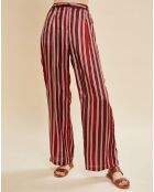 Pantalon Poitiers rayé rouge