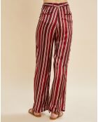 Pantalon Poitiers rayé rouge