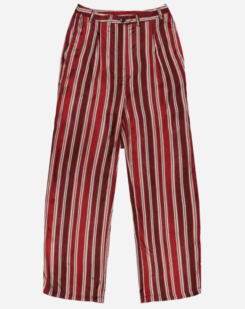 Pantalon Poitiers rayé rouge