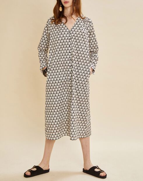 Rosie jurk met zwart/wit patroon