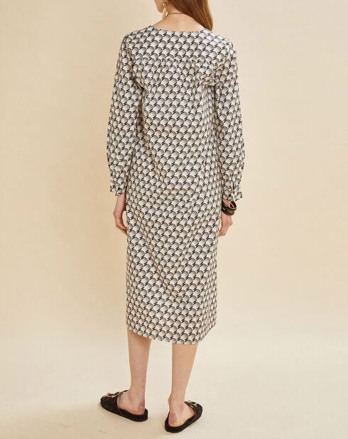 Rosie jurk met zwart/wit patroon