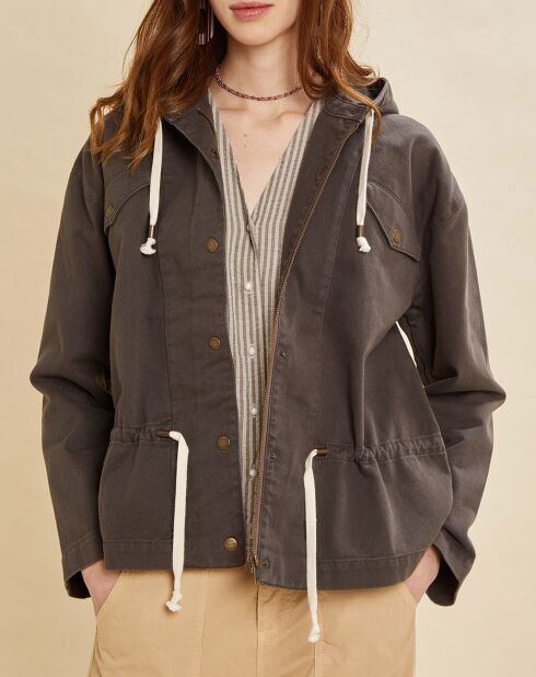 Giacca con cappuccio Brava antracite