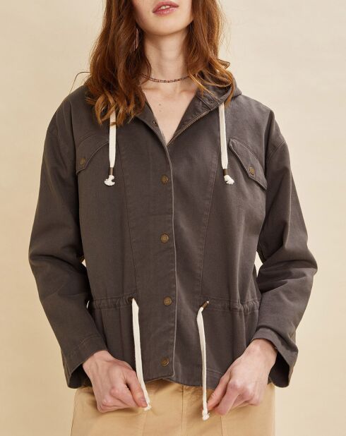 Giacca con cappuccio Brava antracite