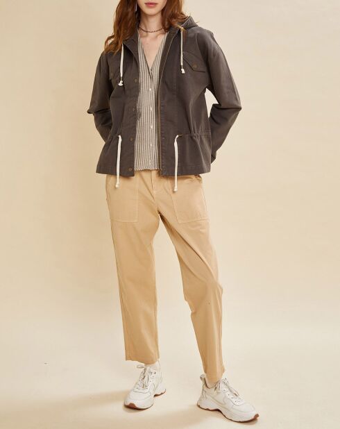 Giacca con cappuccio Brava antracite