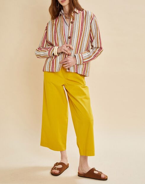 Veste en Lin mélangé Veggie à rayures rouge