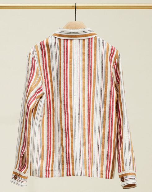 Veste en Lin mélangé Veggie à rayures rouge