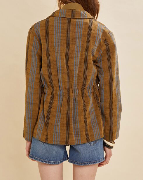 Veste en Coton & Lin Uma à rayures ocre foncé