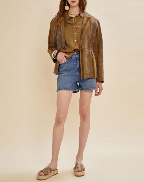 Veste en Coton & Lin Uma à rayures ocre foncé